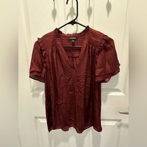 Maroon/dark red Express short sleeve shirt